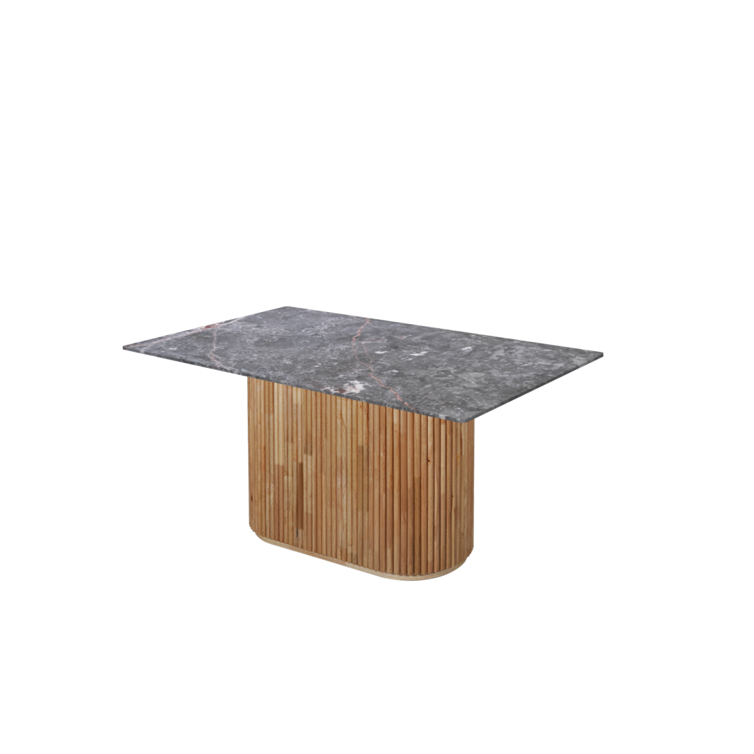 5ft Rectangular Perth Grey Natural Marble Dining Table