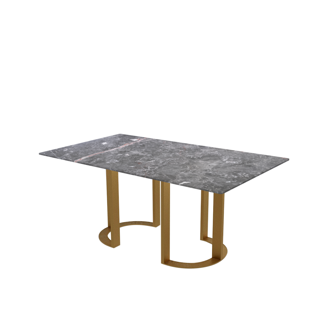 6ft Rectangular Perth Grey Natural Marble Dining Table