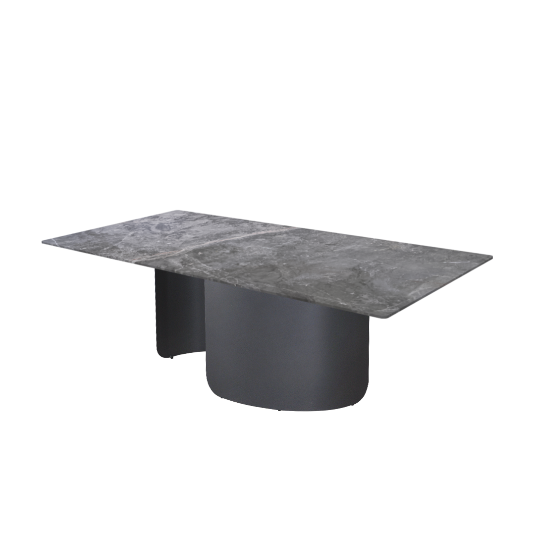 7ft Rectangular Perth Grey Natural Marble Dining Table