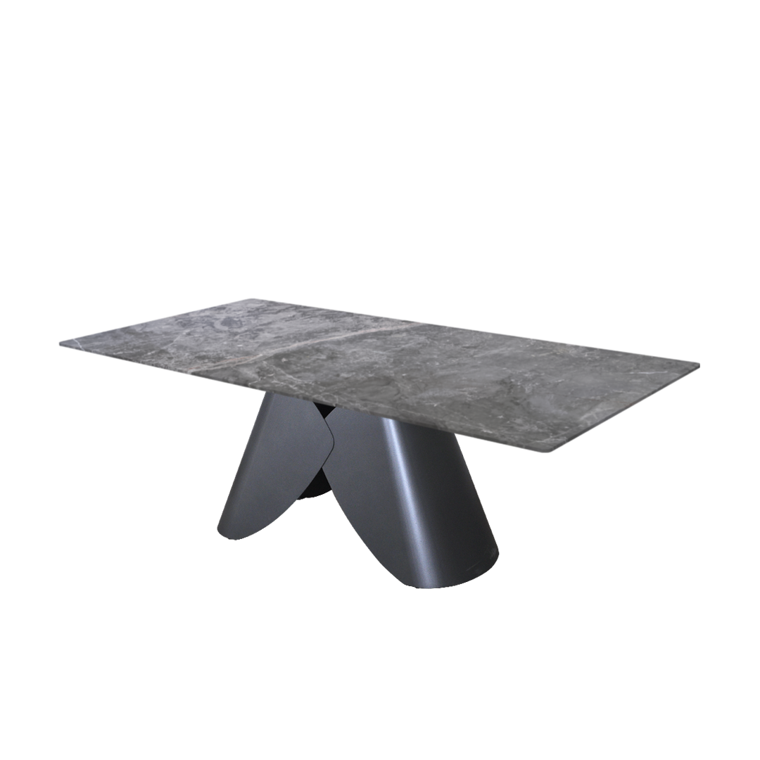 7ft Rectangular Perth Grey Natural Marble Dining Table