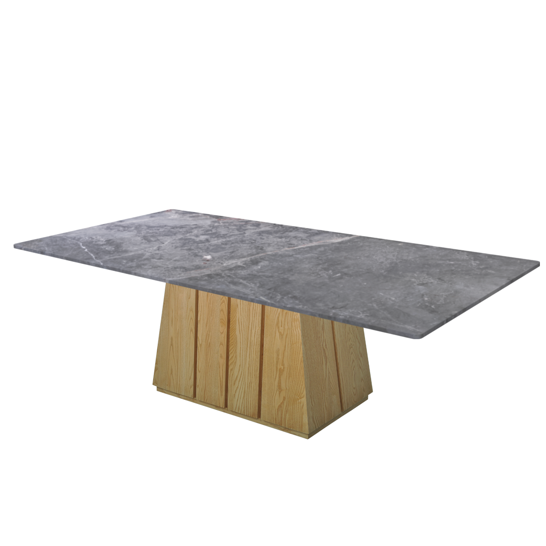 8ft Rectangular Perth Grey Natural Marble Dining Table