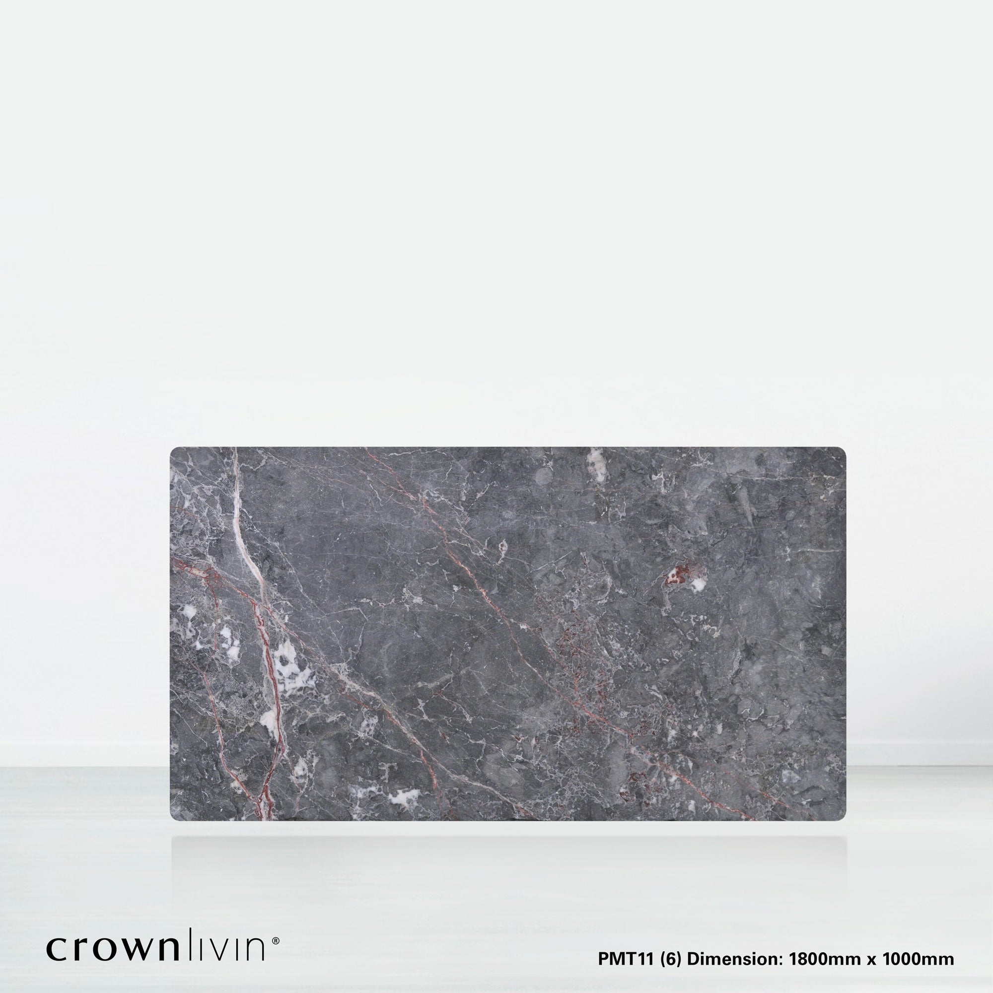6ft Rectangular Perth Grey Natural Marble Dining Table