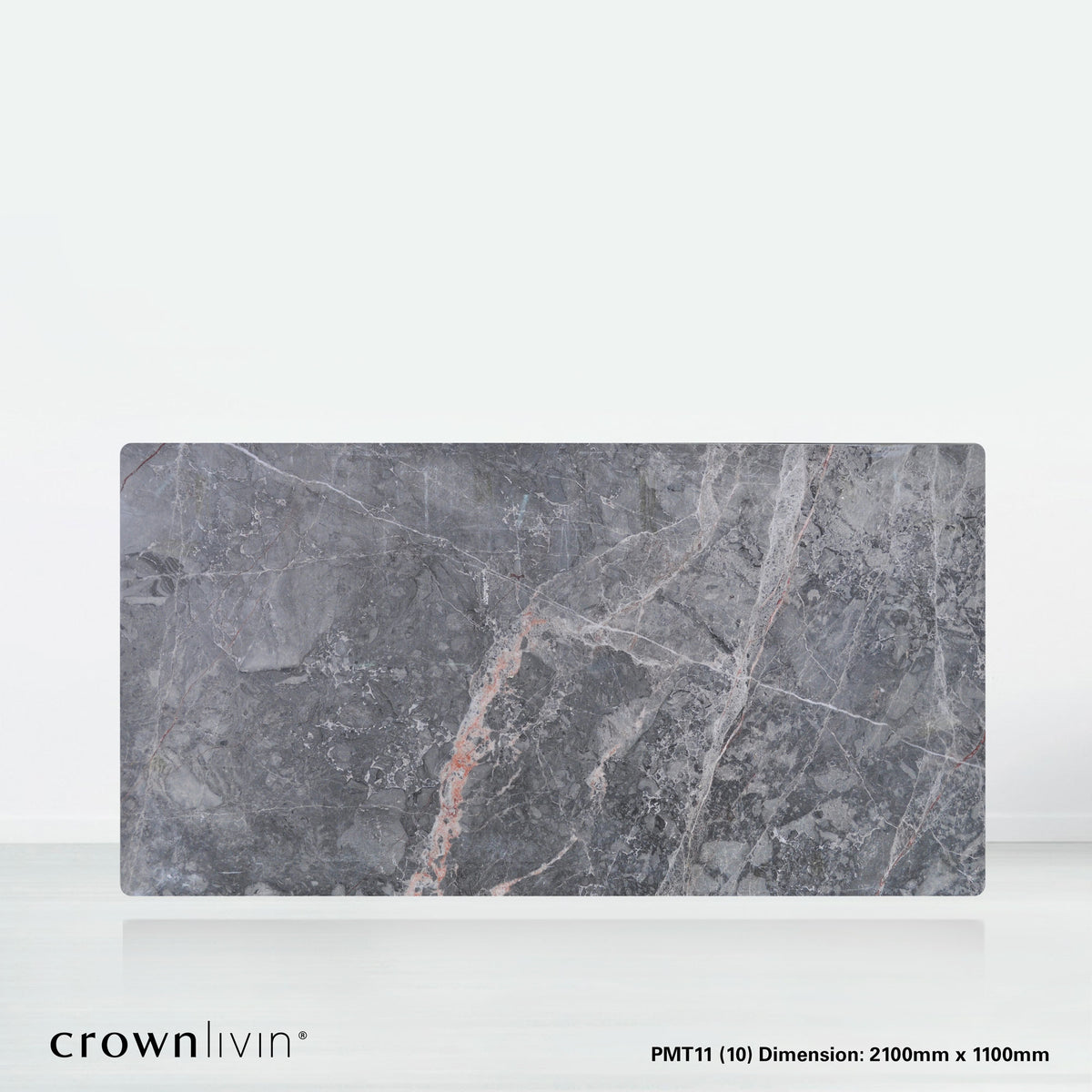 7ft Rectangular Perth Grey Natural Marble Dining Table