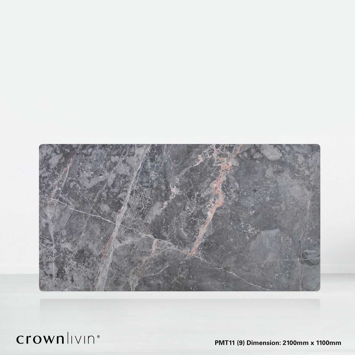 7ft Rectangular Perth Grey Natural Marble Dining Table