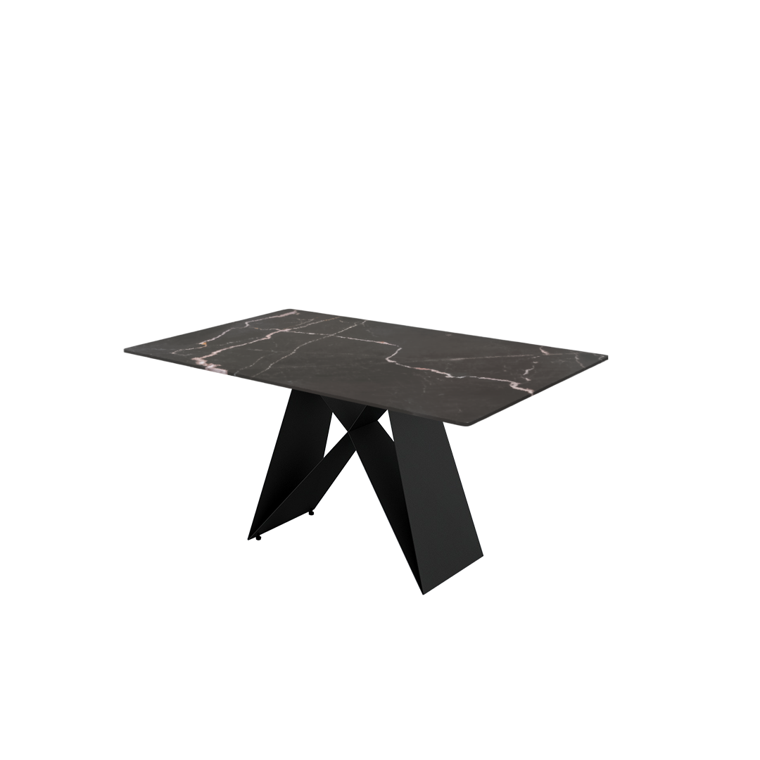 5ft Rectangular Coffee Mousse Natural Marble Dining Table