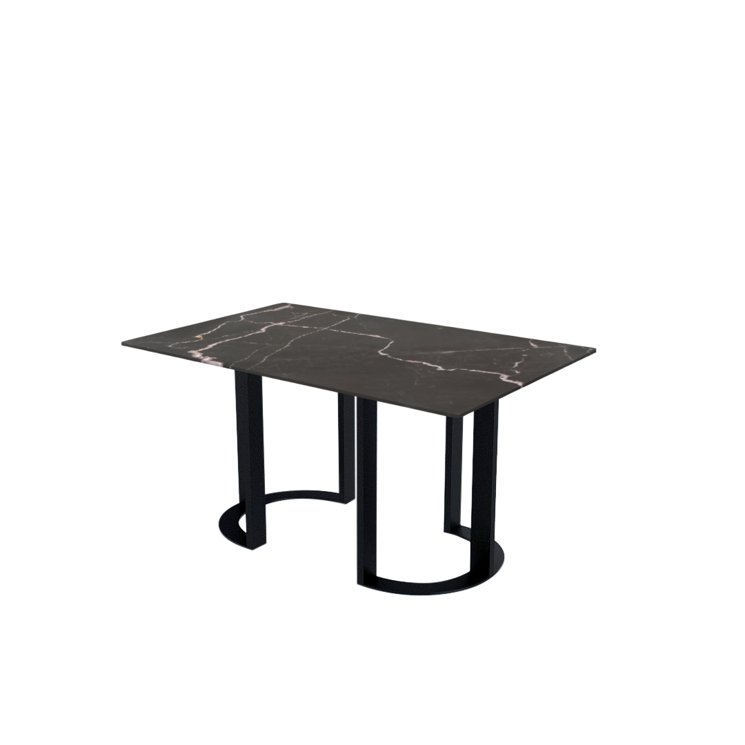 5ft Rectangular Coffee Mousse Natural Marble Dining Table