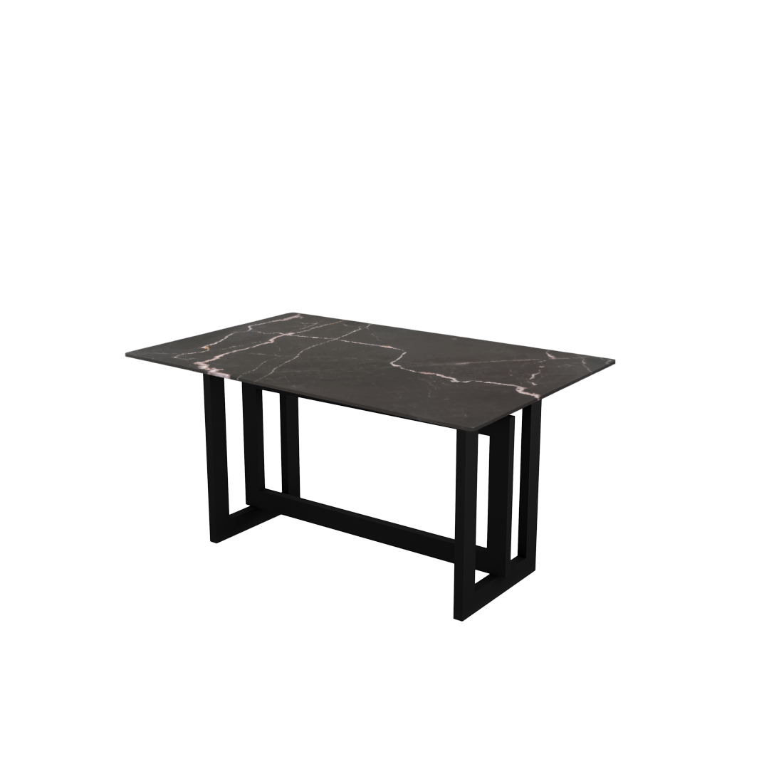 5ft Rectangular Coffee Mousse Natural Marble Dining Table