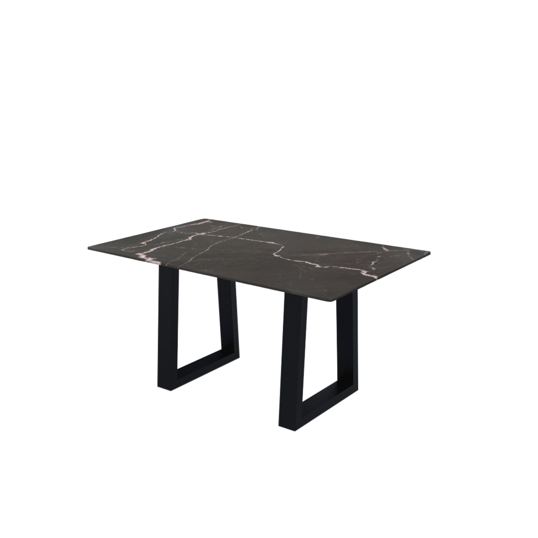 5ft Rectangular Coffee Mousse Natural Marble Dining Table