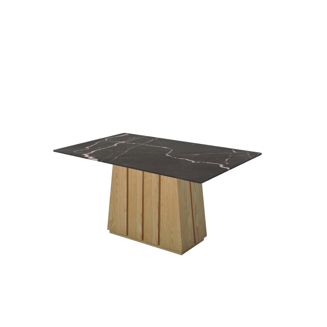 5ft Rectangular Coffee Mousse Natural Marble Dining Table