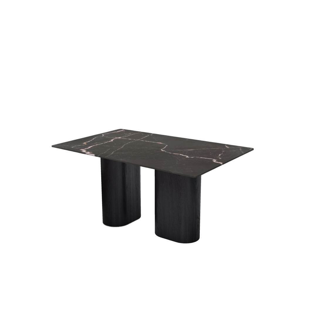 5ft Rectangular Coffee Mousse Natural Marble Dining Table