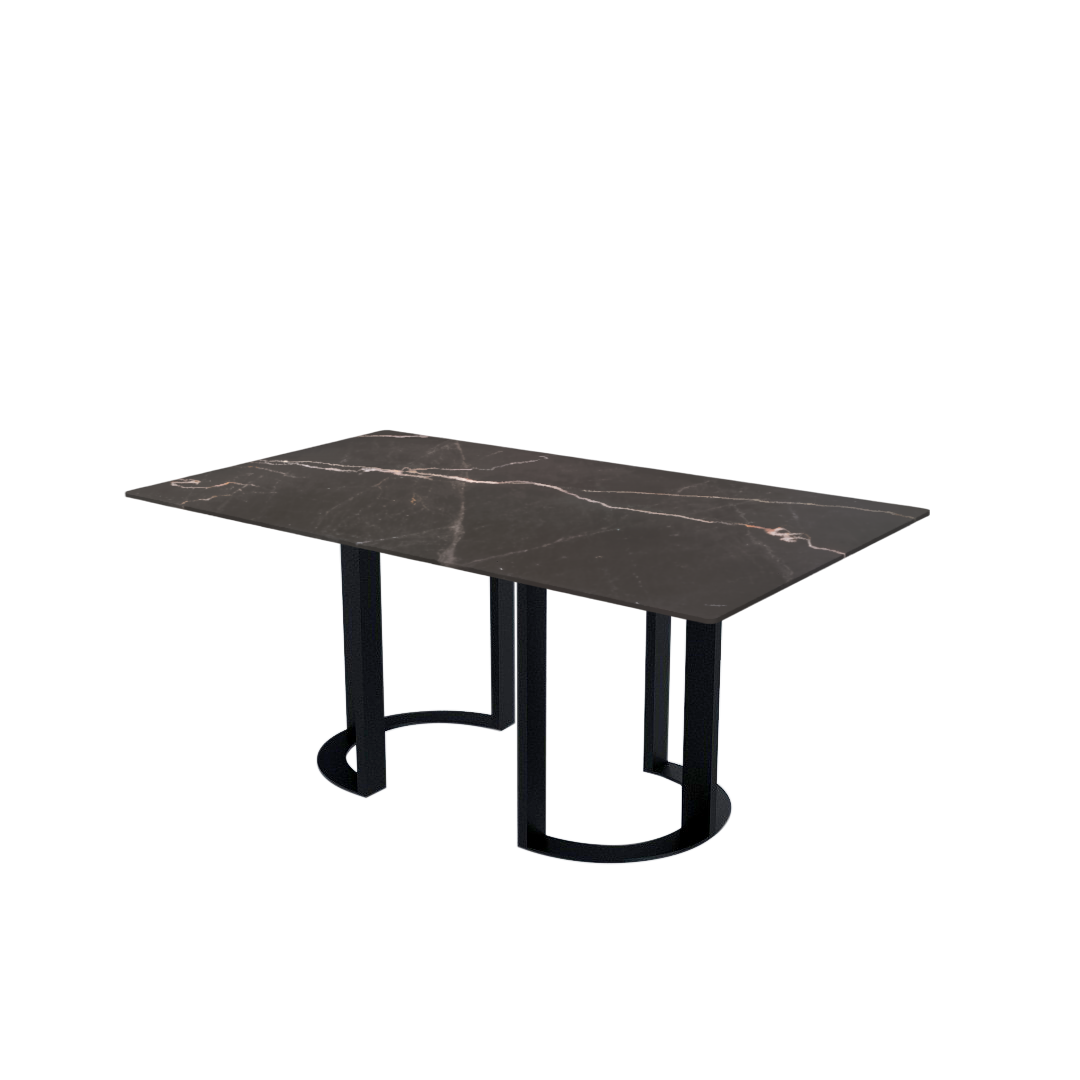 6ft Rectangular Coffee Mousse Natural Marble Dining Table