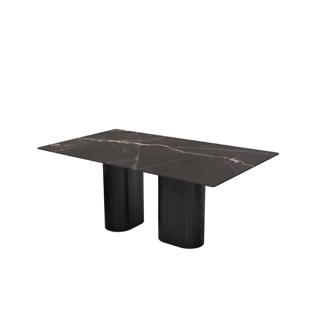 6ft Rectangular Coffee Mousse Natural Marble Dining Table