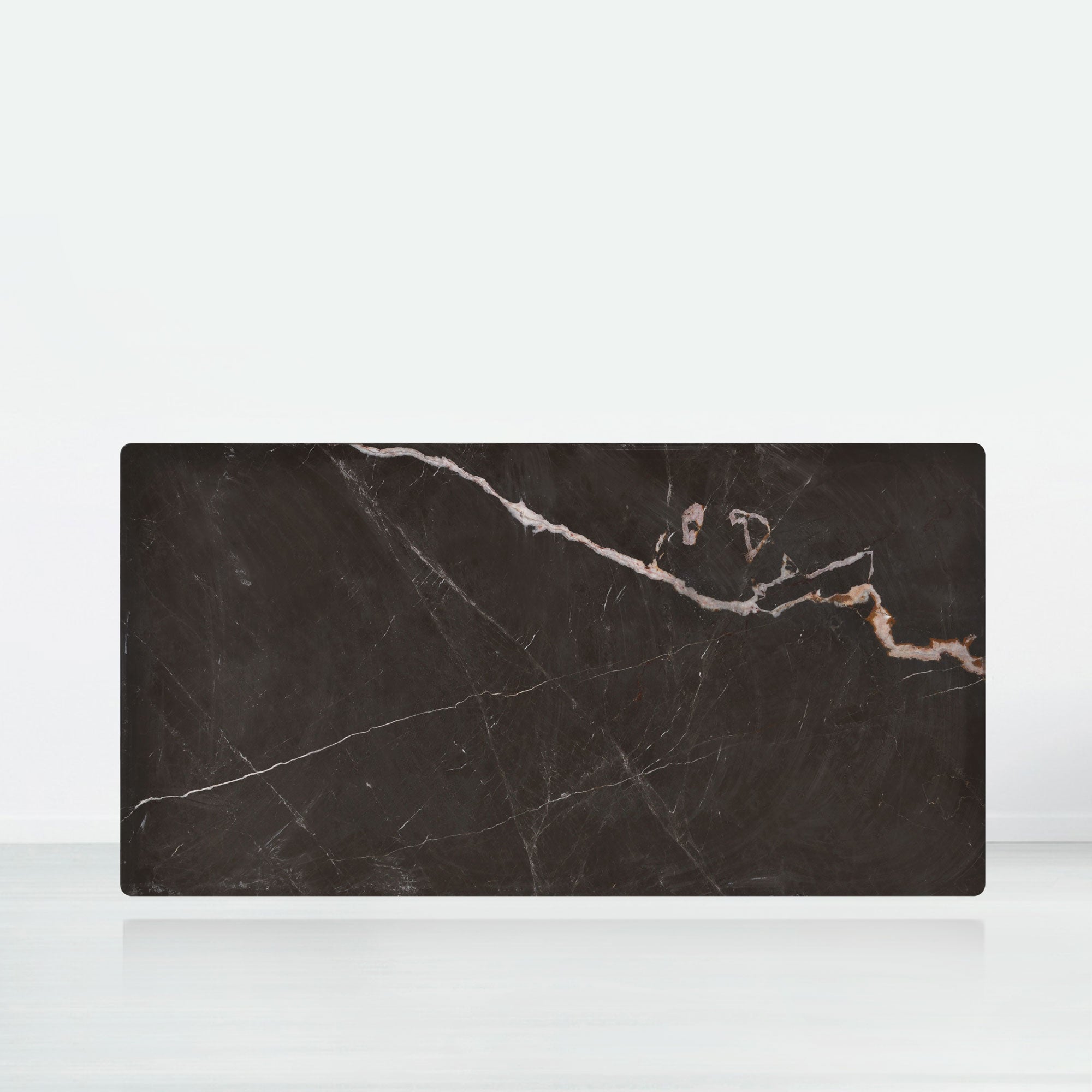 7ft Rectangular Coffee Mousse Natural Marble Dining Table