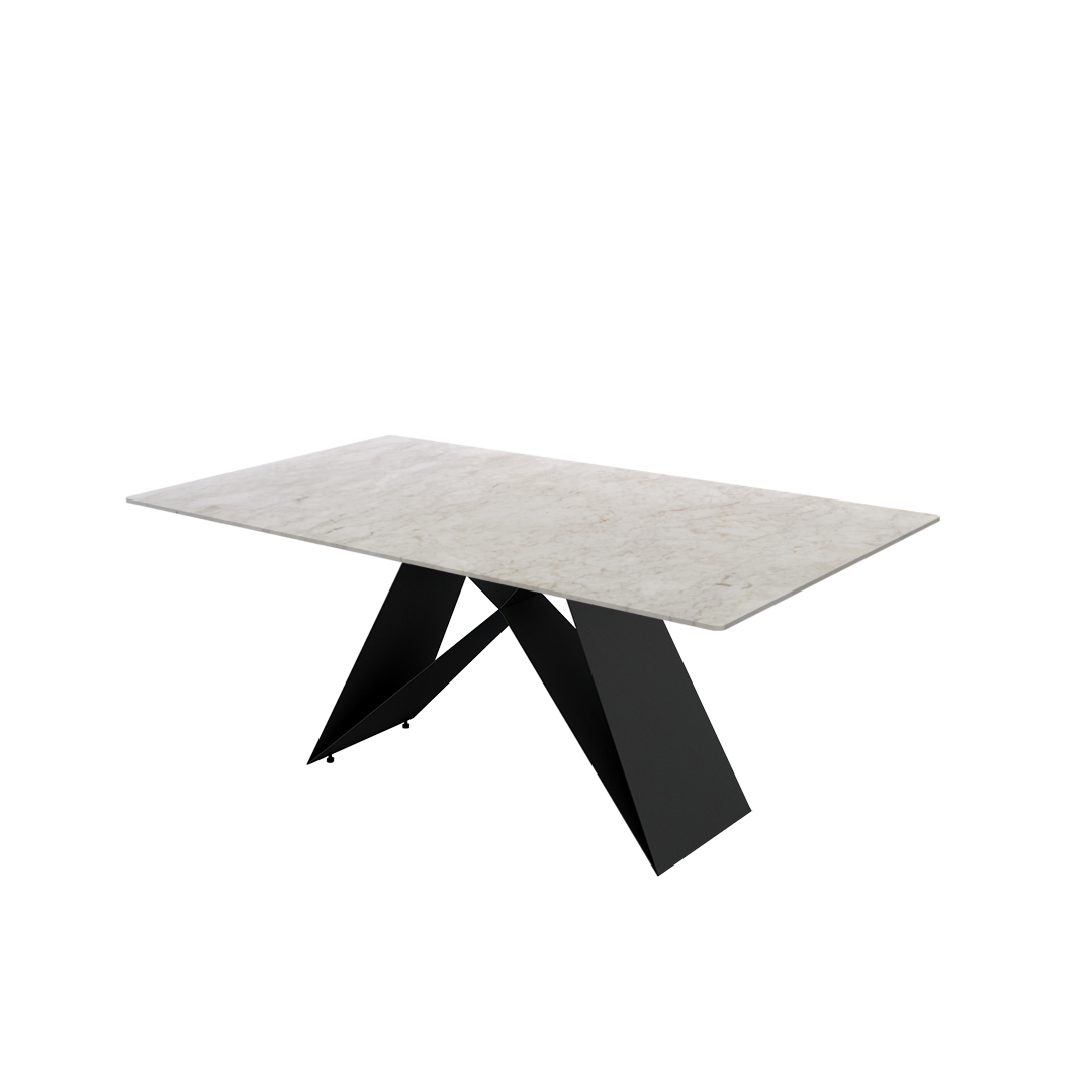 6ft Rectangular Crema Marfil Natural Marble Dining Table