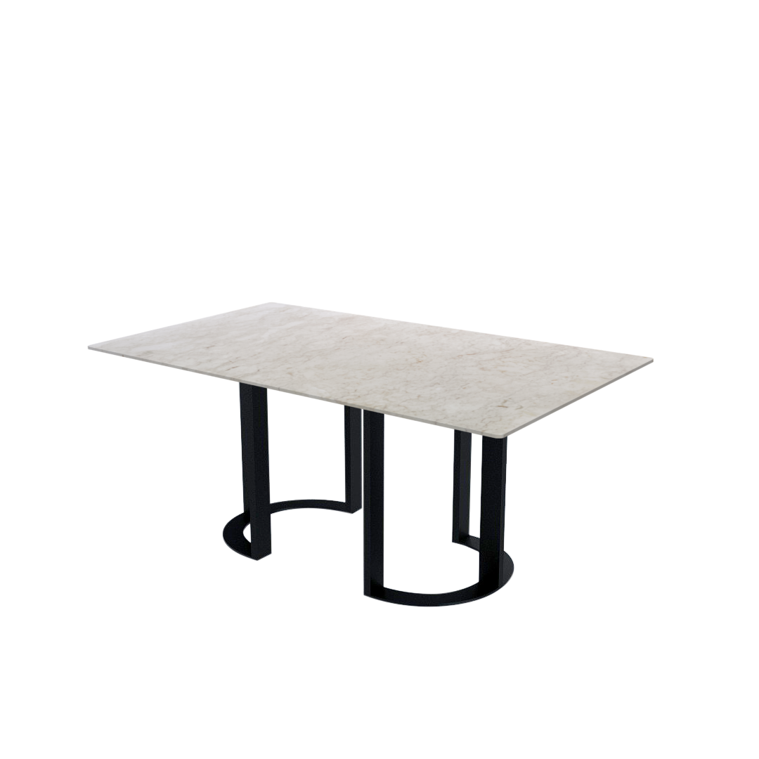 6ft Rectangular Crema Marfil Natural Marble Dining Table