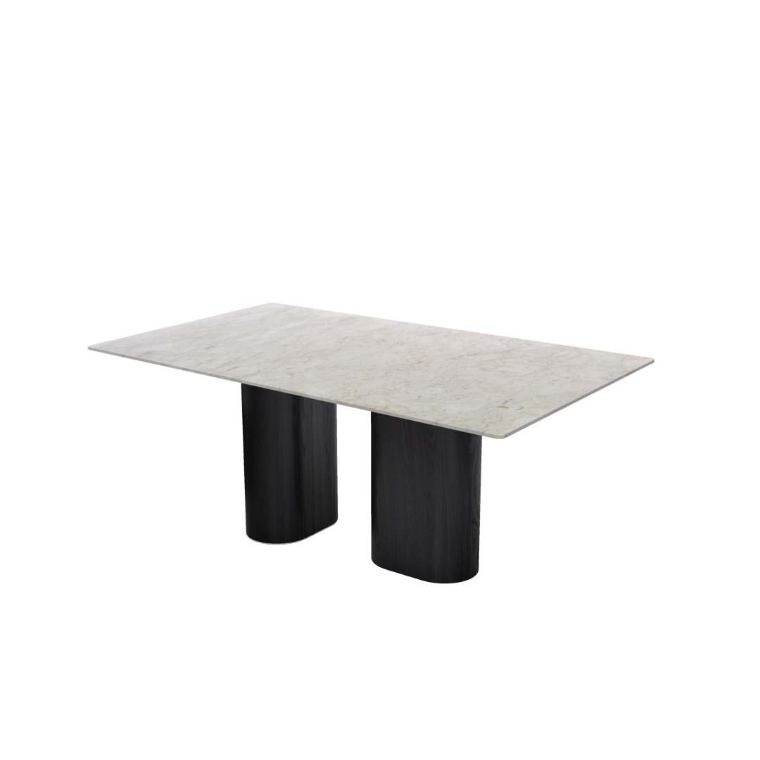 6ft Rectangular Crema Marfil Natural Marble Dining Table