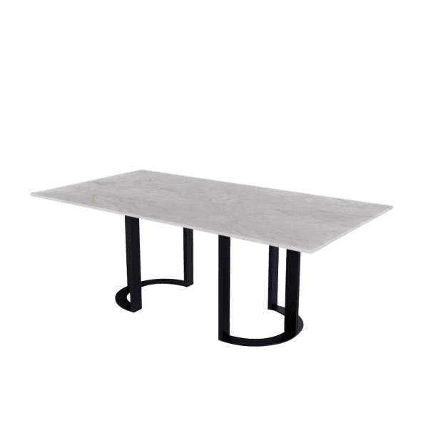8ft Rectangular Diamond white Natural Marble Dining Table