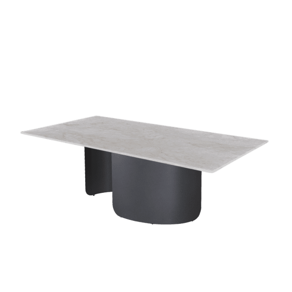 8ft Rectangular Diamond white Natural Marble Dining Table