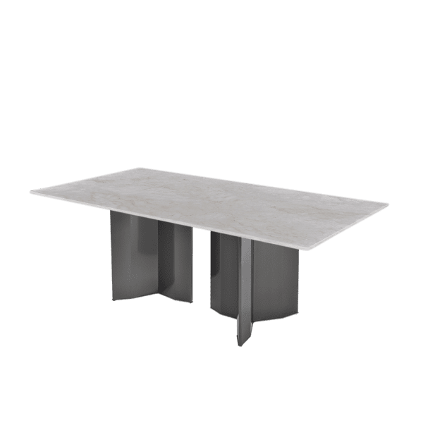 8ft Rectangular Diamond white Natural Marble Dining Table