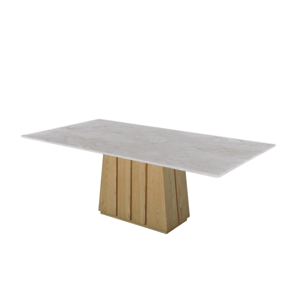 8ft Rectangular Diamond white Natural Marble Dining Table