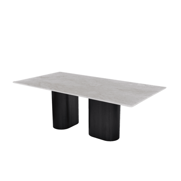8ft Rectangular Diamond white Natural Marble Dining Table