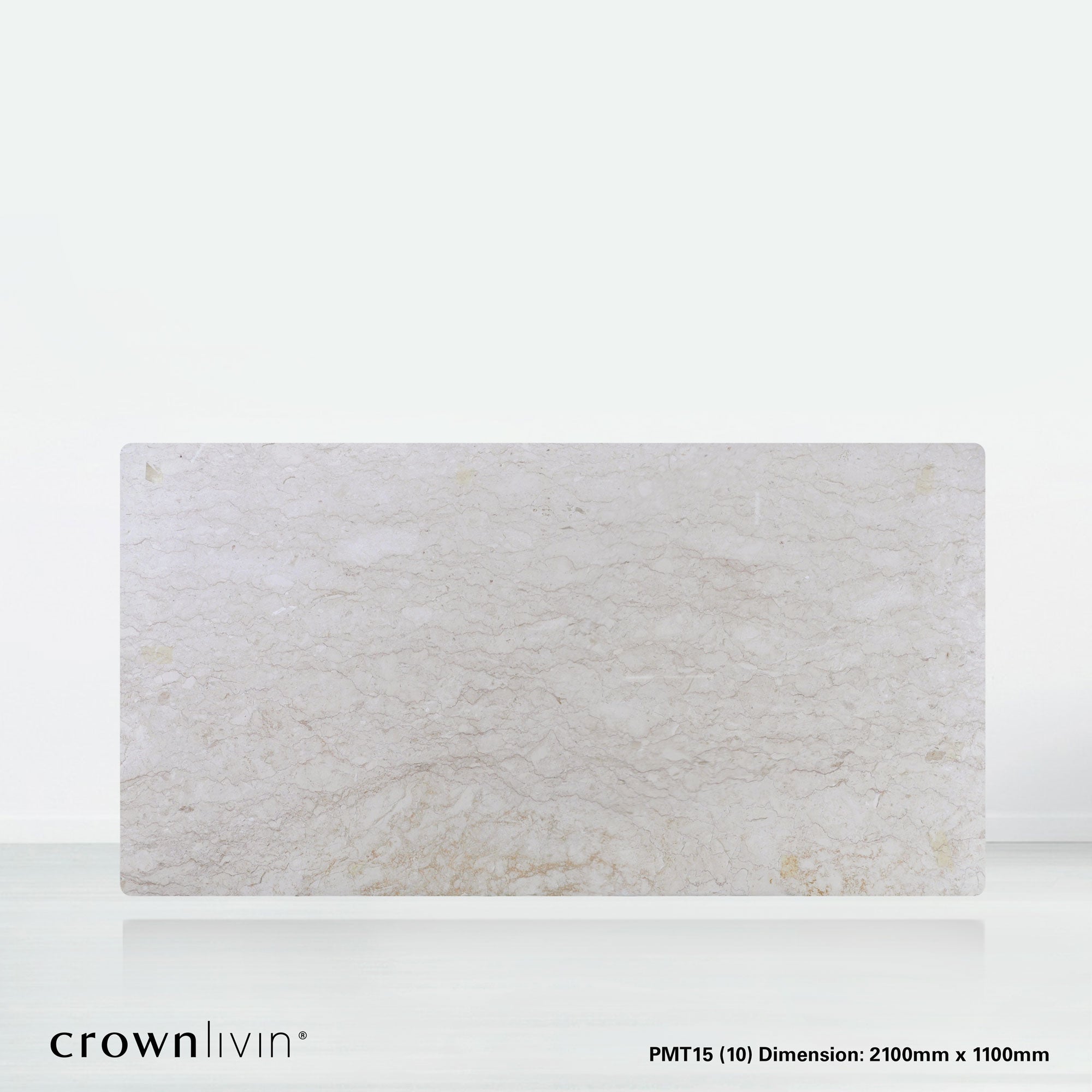 7ft Rectangular Crema Marfil Natural Marble Dining Table