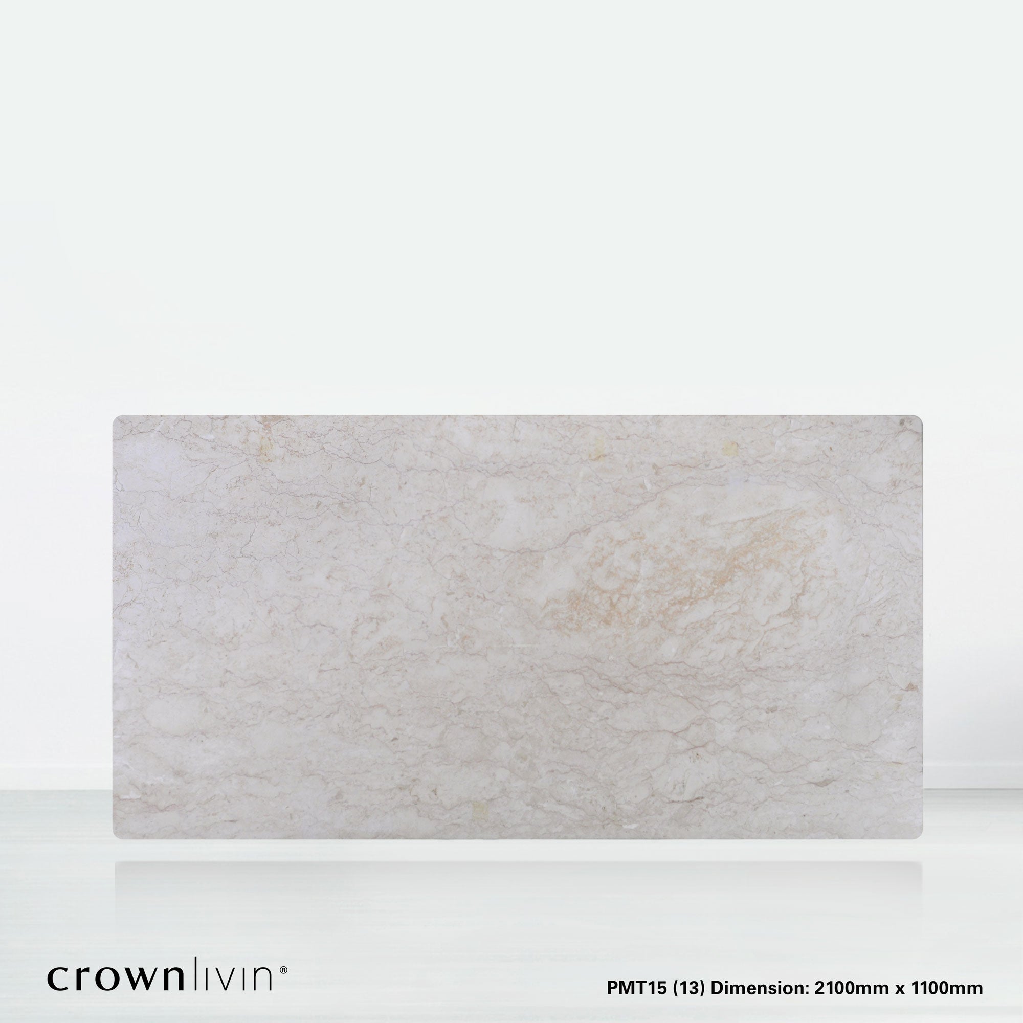7ft Rectangular Crema Marfil Natural Marble Dining Table