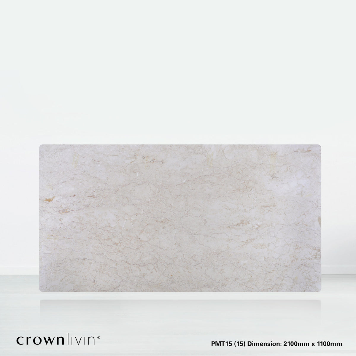 7ft Rectangular Crema Marfil Natural Marble Dining Table