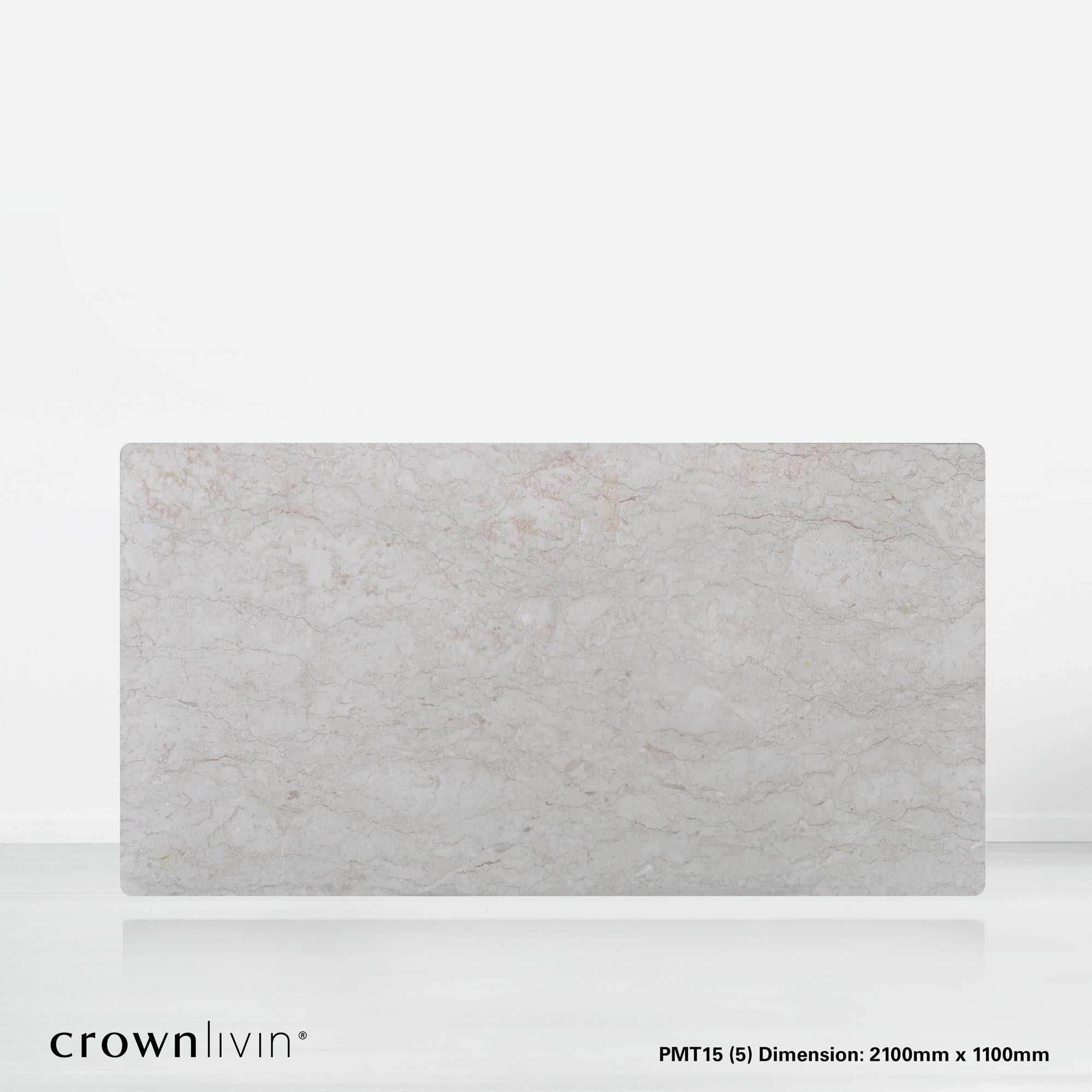 7ft Rectangular Crema Marfil Natural Marble Dining Table