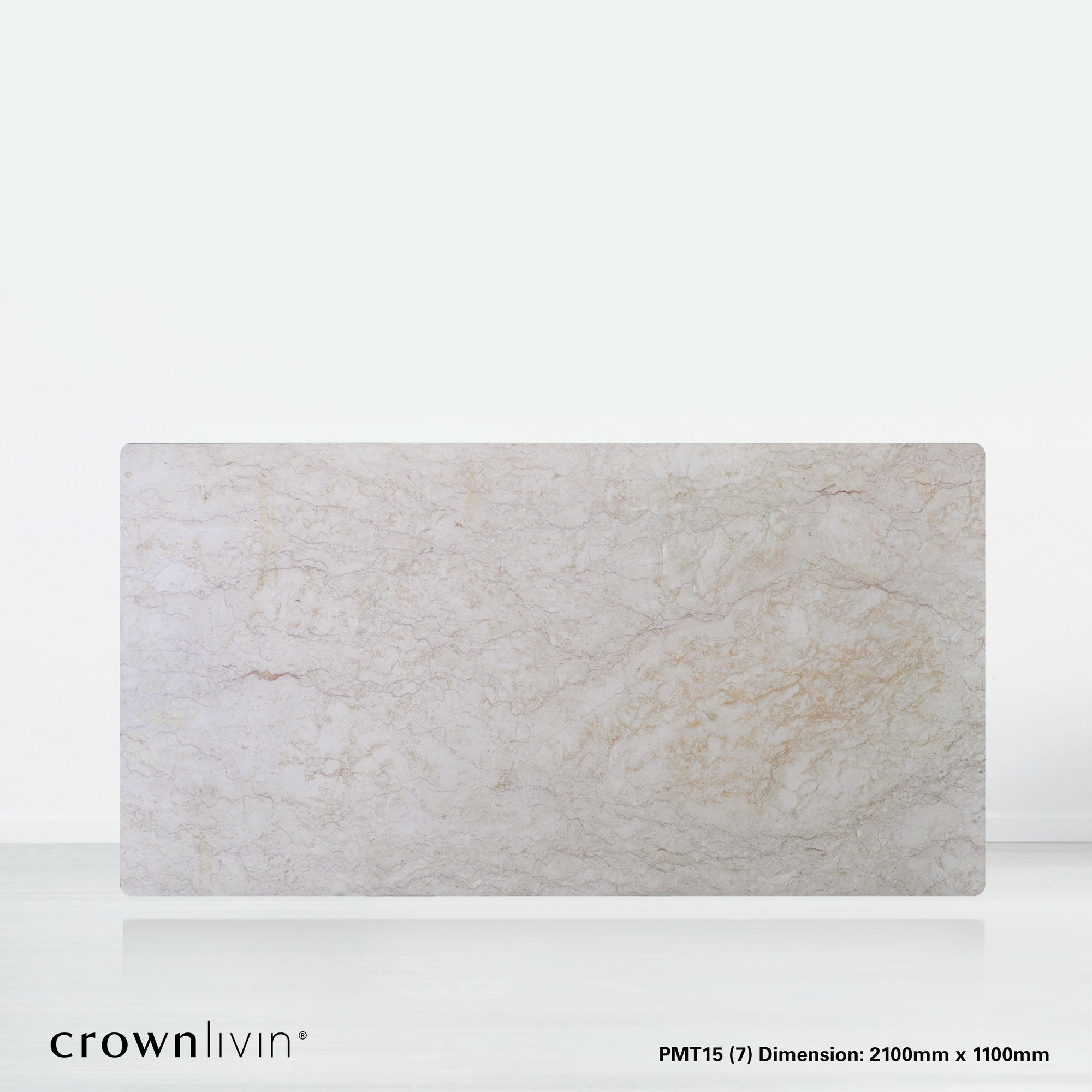 7ft Rectangular Crema Marfil Natural Marble Dining Table