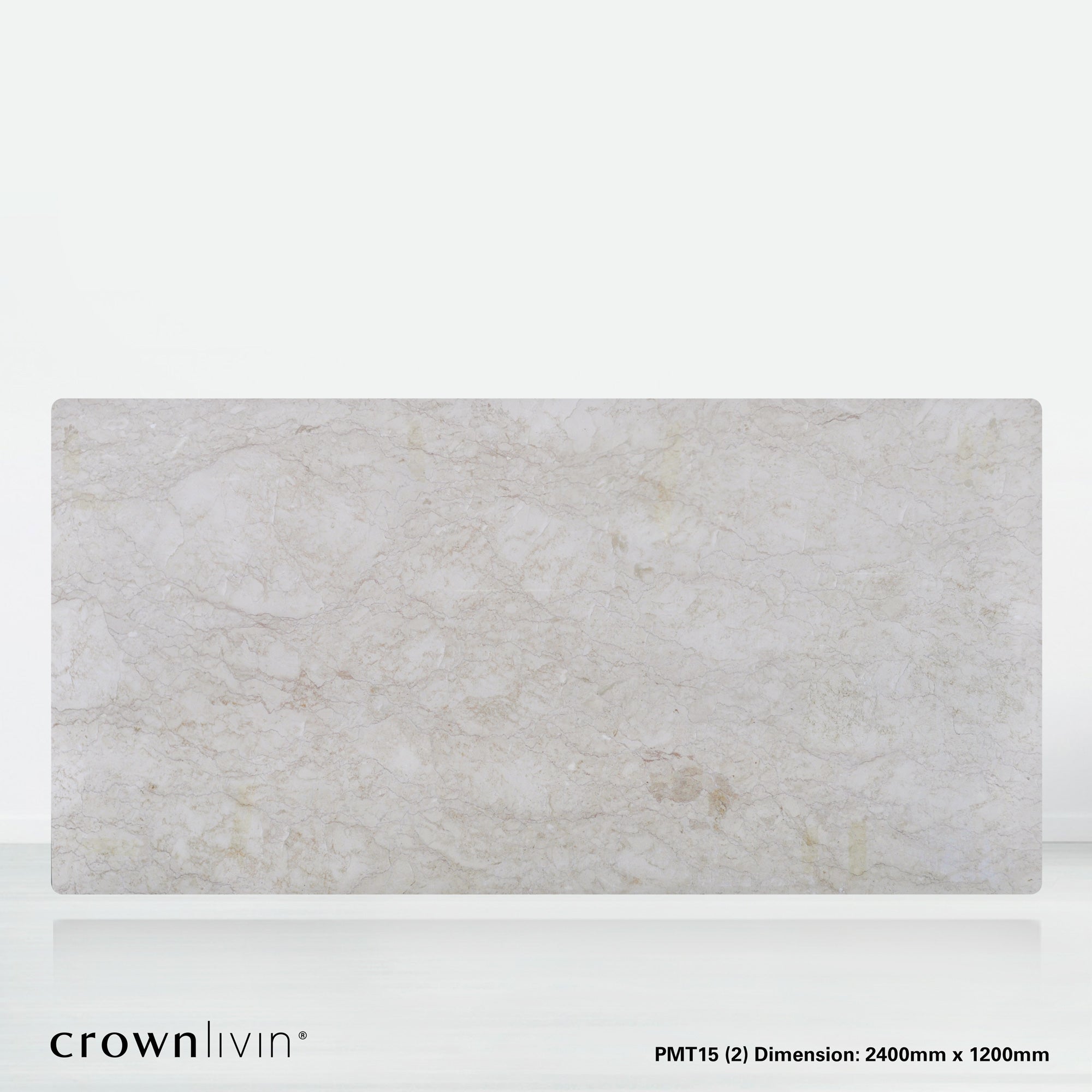 8ft Rectangular Crema Marfil Natural Marble Dining Table