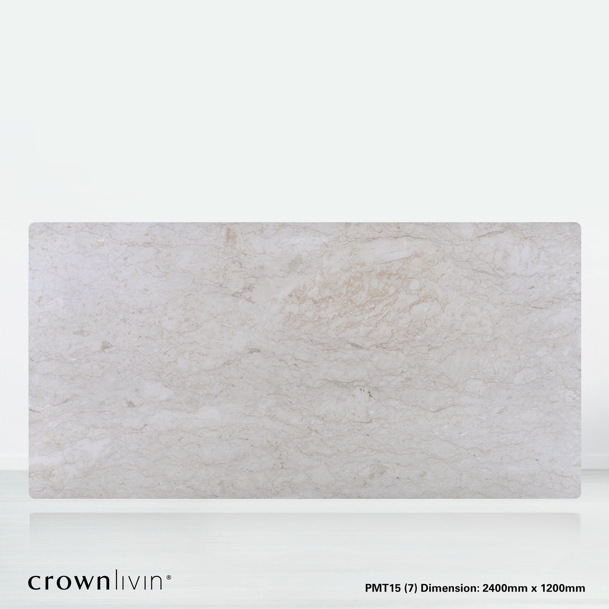 8ft Rectangular Crema Marfil Natural Marble Dining Table