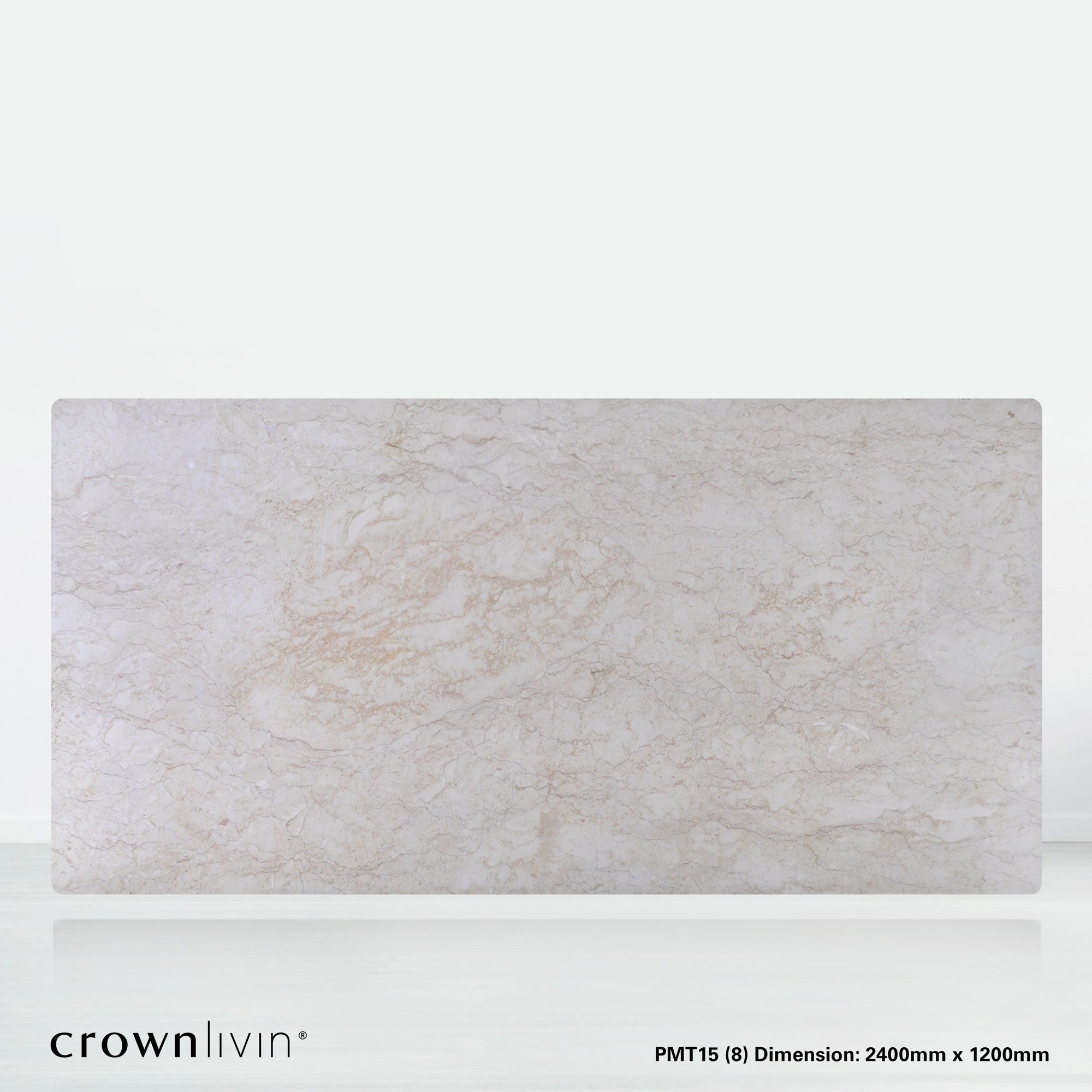 8ft Rectangular Crema Marfil Natural Marble Dining Table