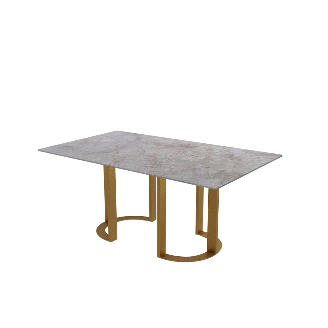 6ft Rectangular Crema Nova Natural Marble Dining Table