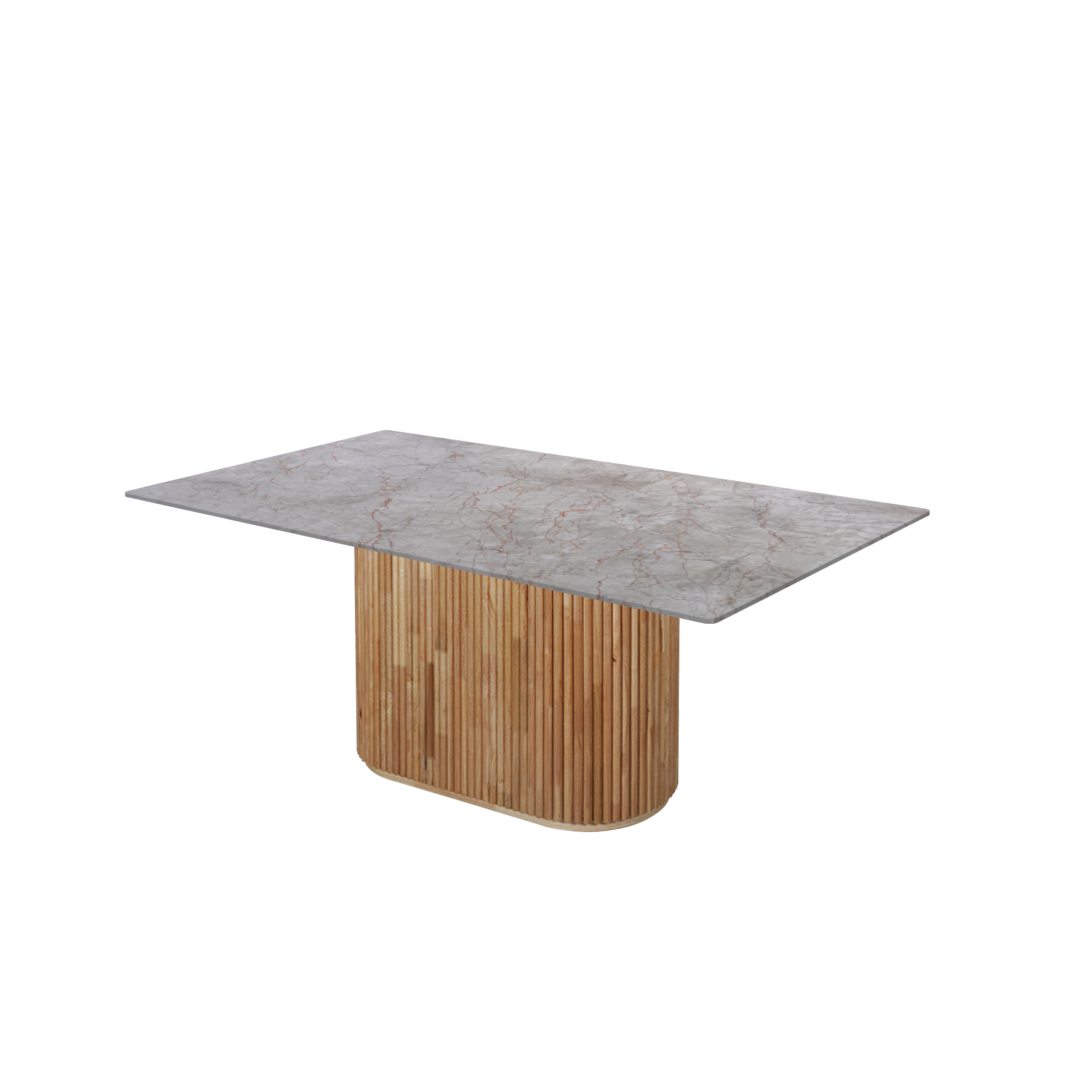 6ft Rectangular Crema Nova Natural Marble Dining Table