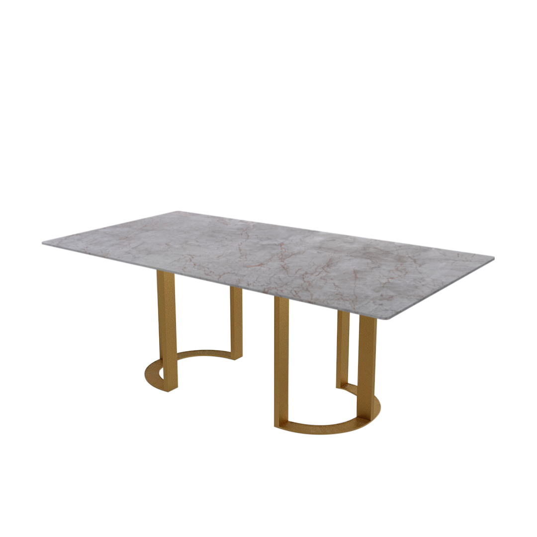 7ft Rectangular Crema Nova Natural Marble Dining Table