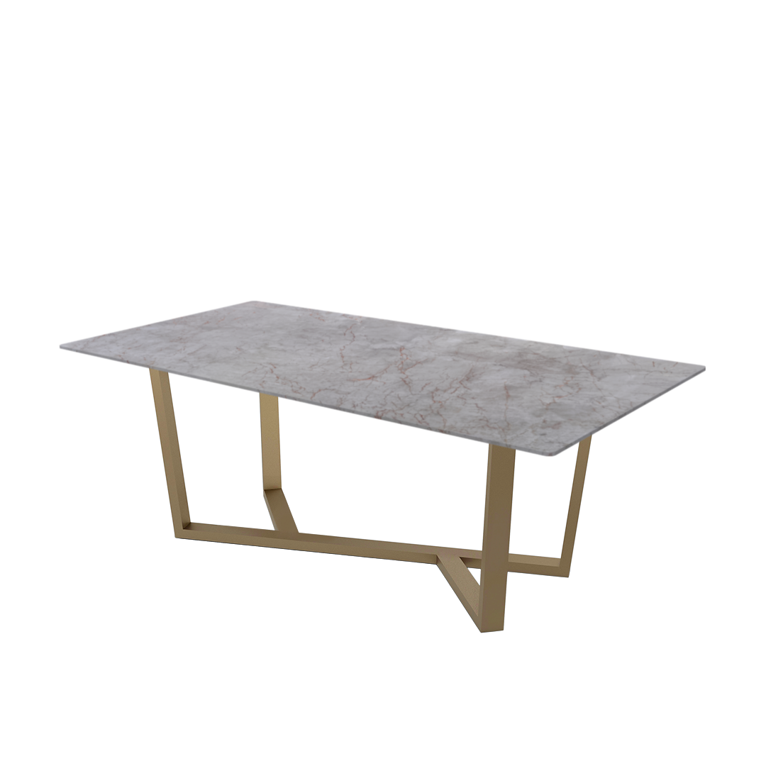 7ft Rectangular Crema Nova Natural Marble Dining Table