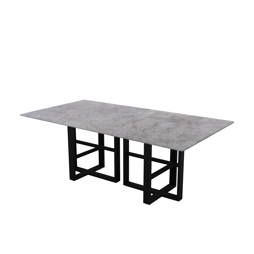 7ft Rectangular Crema Nova Natural Marble Dining Table