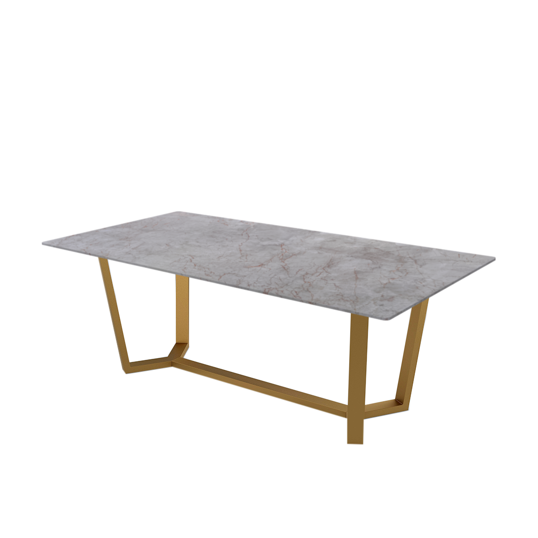 7ft Rectangular Crema Nova Natural Marble Dining Table