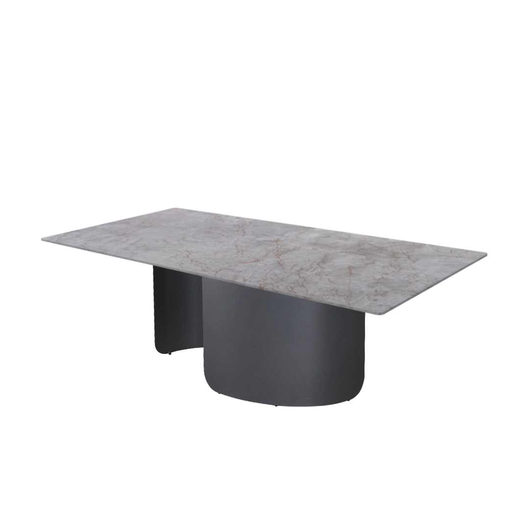 7ft Rectangular Crema Nova Natural Marble Dining Table