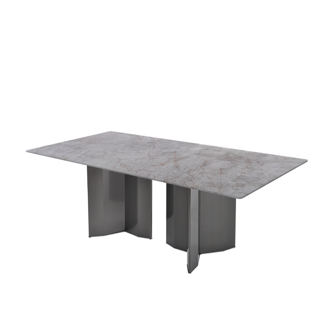 7ft Rectangular Crema Nova Natural Marble Dining Table