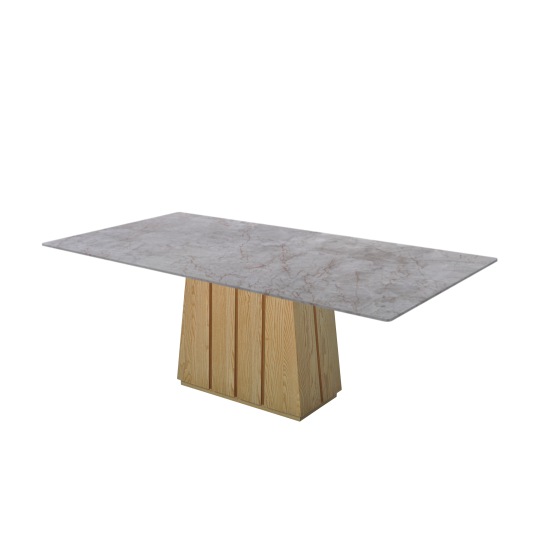 7ft Rectangular Crema Nova Natural Marble Dining Table