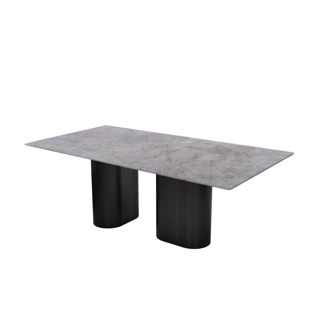 7ft Rectangular Crema Nova Natural Marble Dining Table