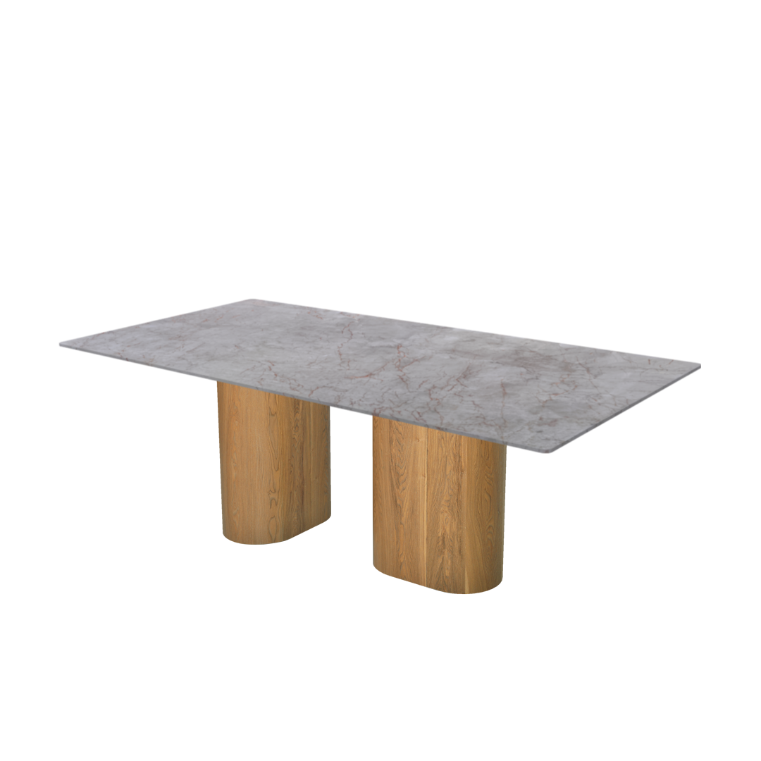 7ft Rectangular Crema Nova Natural Marble Dining Table