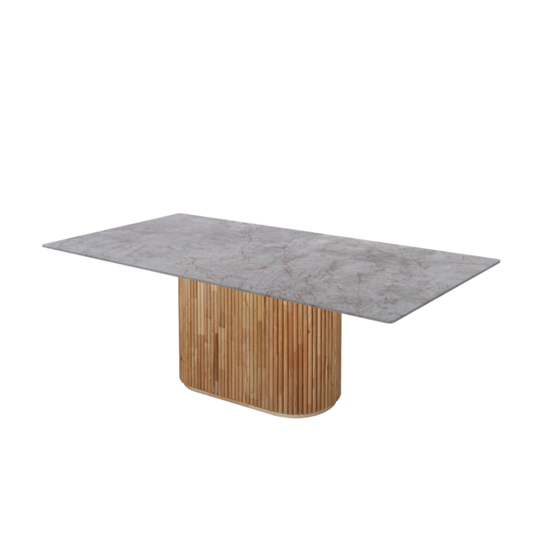 7ft Rectangular Crema Nova Natural Marble Dining Table