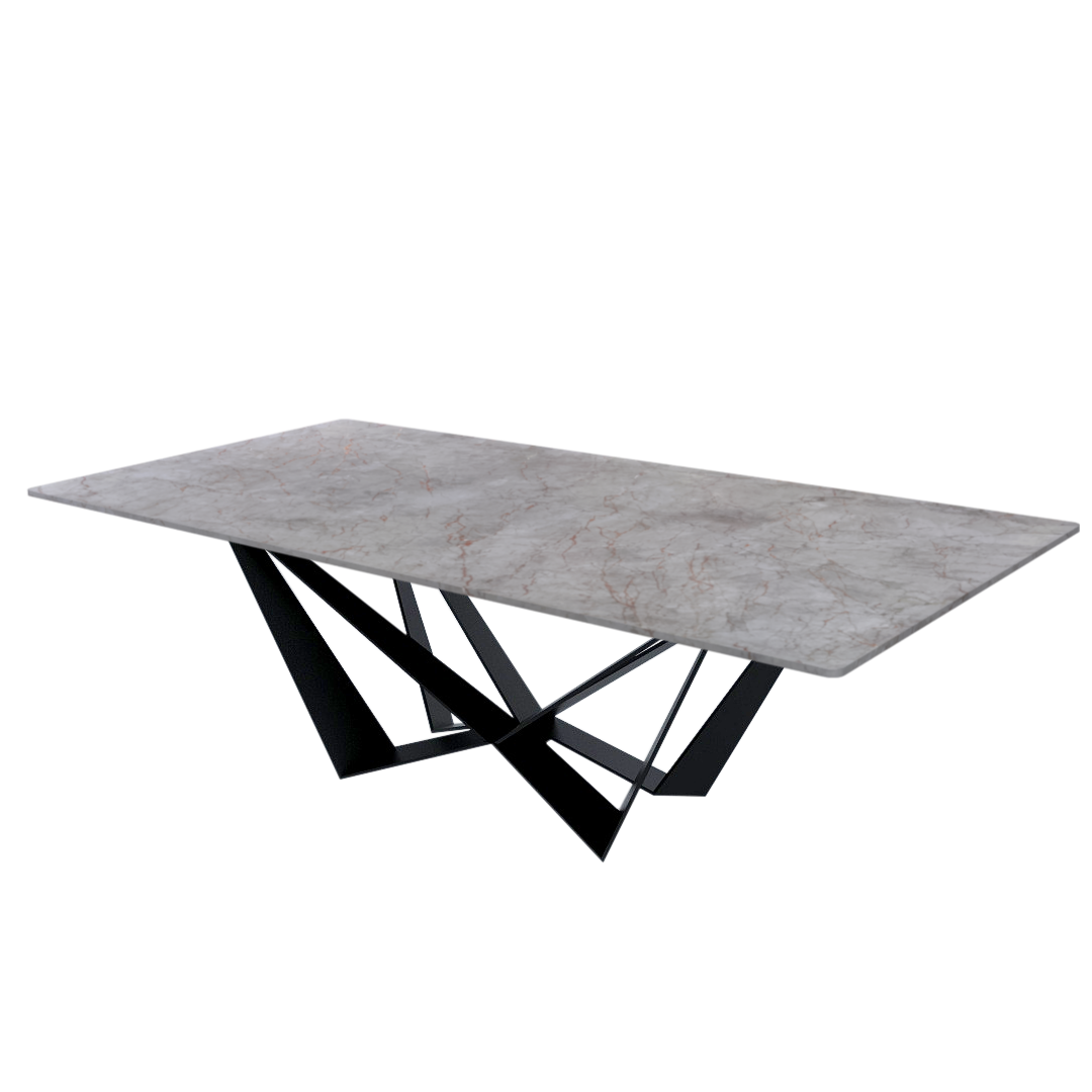 8ft Rectangular Crema Nova Natural Marble Dining Table