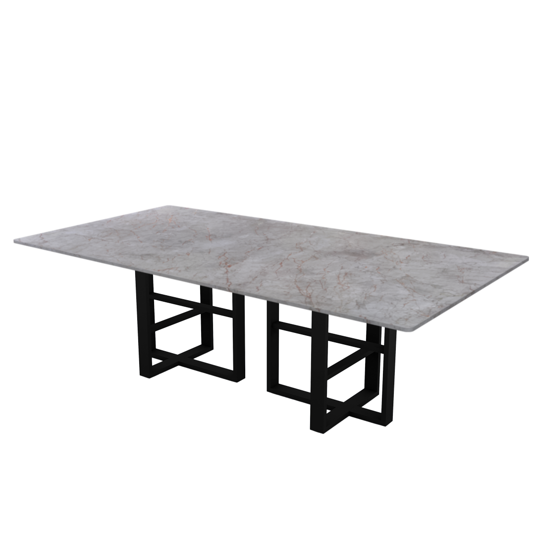 8ft Rectangular Crema Nova Natural Marble Dining Table
