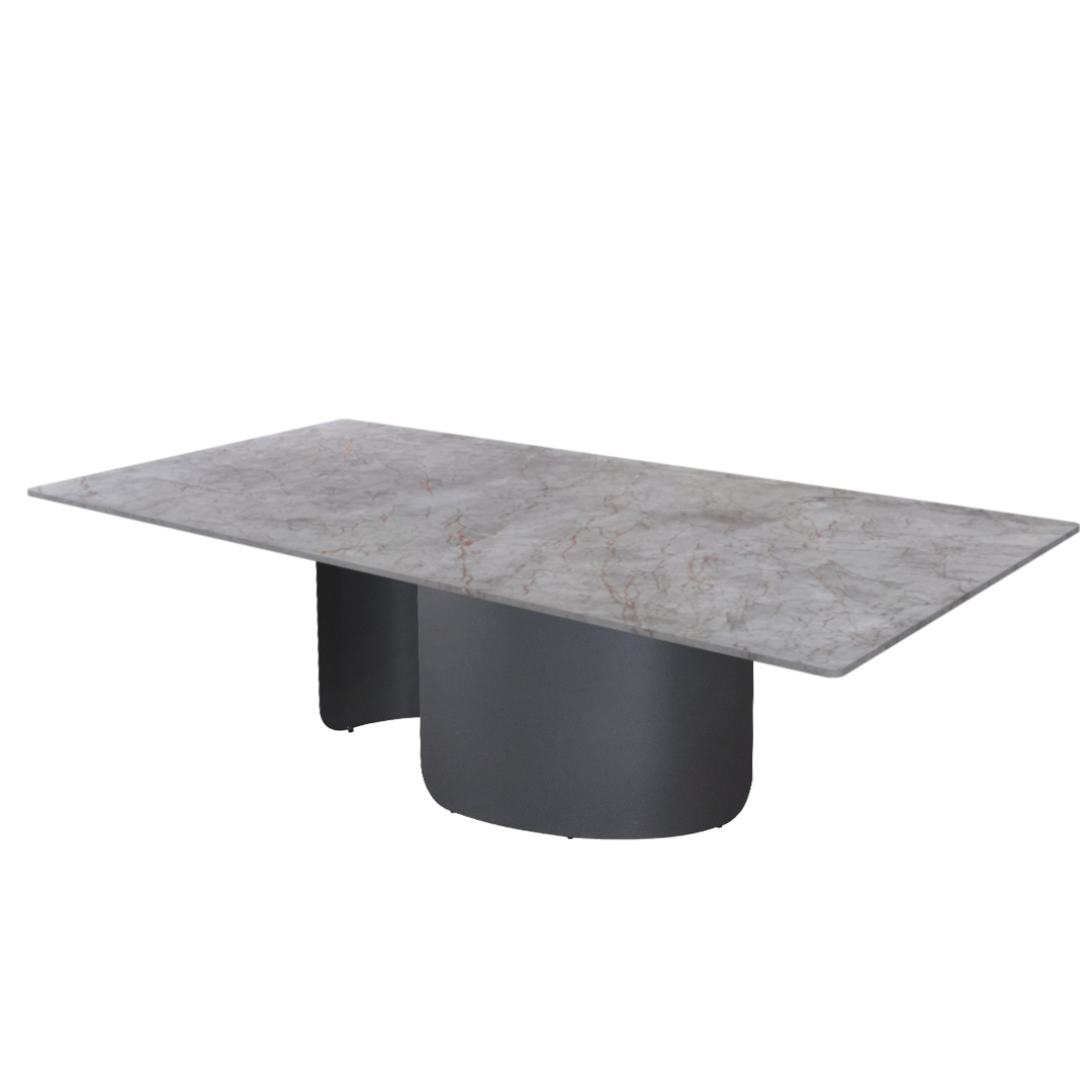 8ft Rectangular Crema Nova Natural Marble Dining Table