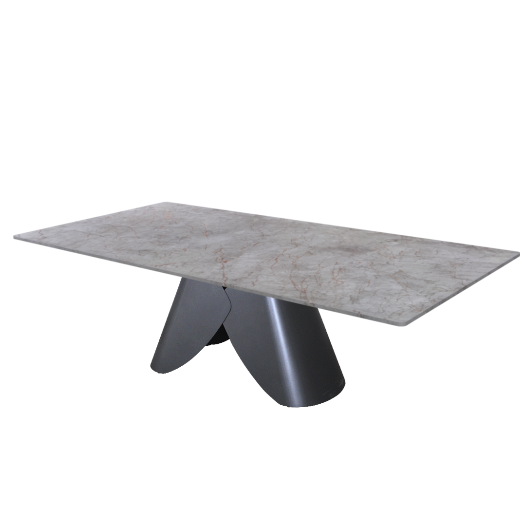 8ft Rectangular Crema Nova Natural Marble Dining Table