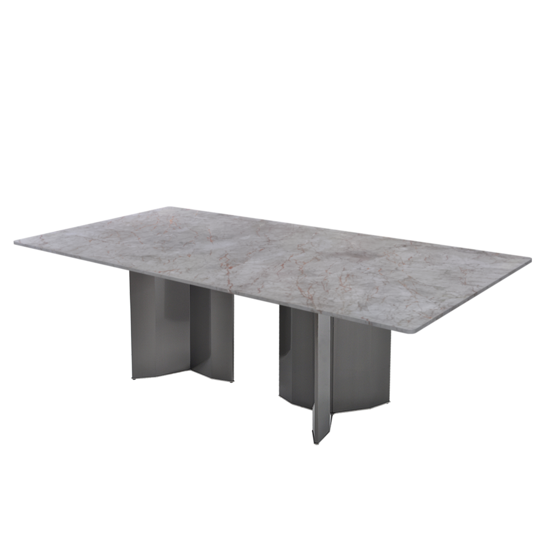 8ft Rectangular Crema Nova Natural Marble Dining Table
